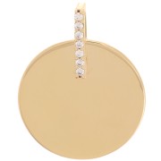 18mm Round pendant with zirconium oxides - 3 microns Gold-plated x1|raw }}