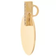 18mm Round pendant with zirconium oxides - 3 microns Gold-plated x1