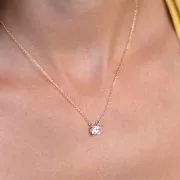 8x8.5mm Oval pendant with zirconium oxide - 3 micron gold-plated - Crystal x1