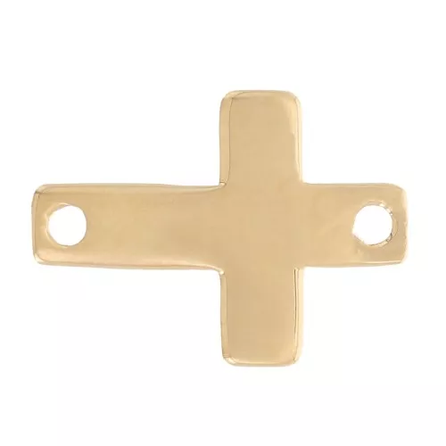 11x8mm Small cross spacer - 3-micron gold-plated x1