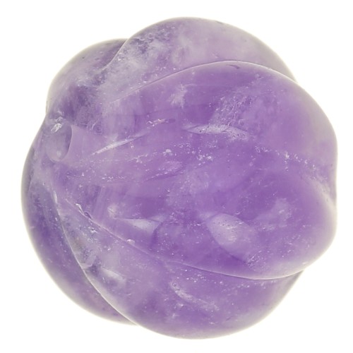 12mm pumpkin gemstone bead - Amethyst x1