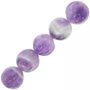 12mm pumpkin gemstone bead - Amethyst x1