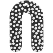 32x21mm Acetate U-shape pendant - polka dot pattern - Black - White x1