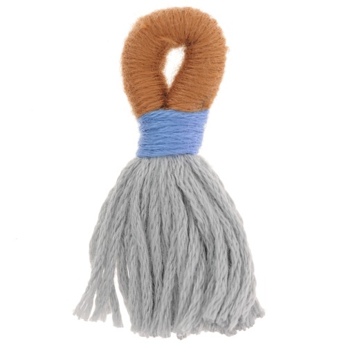 43mm Large cotton tassel with tie - Grey - Camel x1