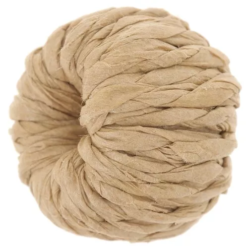 15mm Round imitation raffia bead - Natural x1