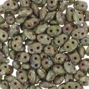 2.5x5mm SuperDuo - Opaque Olivine Picasso x10g
