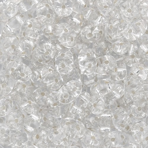 2.5x5mm SuperDuo - Crystal Silver Lined x10g