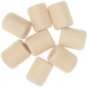 Set of 8 large-hole wooden tube beads 24x20mm for macramé - Natural x1