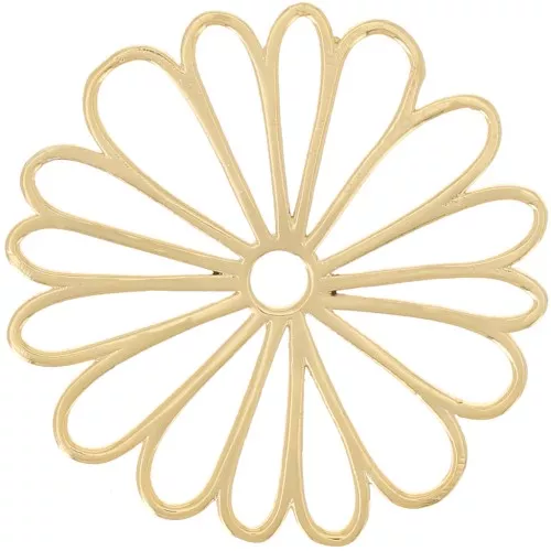 40mm Hollow Flower Pendant - Fine Gold Plated x1