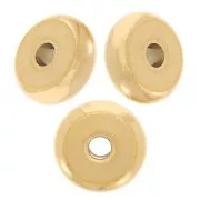 8x3mm 304L Stainless Steel Heishi Disc Beads - Flat Discs - Gold x10