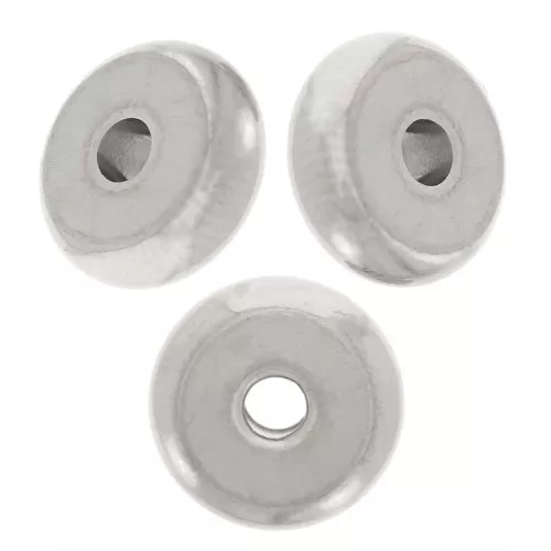 8x3mm 304L Stainless Steel Heishi Disc Beads - Flat Discs x10