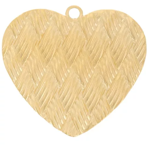 24x27mm 304L stainless steel Braided-effect heart pendant - Gold x1