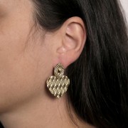 24x27mm 304L stainless steel Braided-effect heart pendant - Gold x1