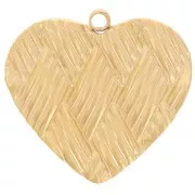15x16mm 304L stainless steel Braided-effect heart pendant - Gold x1