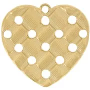 19x20mm 304L stainless steel openwork heart pendant - Gold x1
