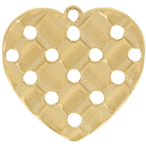 19x20mm 304L stainless steel openwork heart pendant - Gold x1