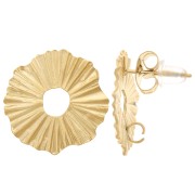 17mm 316L stainless steel openwork irregular earstuds Gold x2