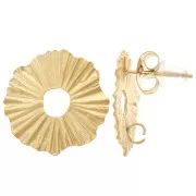 17mm 316L stainless steel openwork irregular earstuds Gold x2