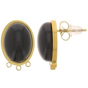 14x10mm 316L stainless steel Oval cabochon earstuds - gold x2