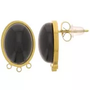 14x10mm 316L stainless steel Oval cabochon earstuds - gold x2