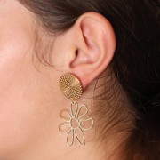 20mm Stainless steel 316L Textured round stud earrings - Gold x2