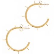 25mm 304L Stainless Steel Hoop earrings for 6 semi-drilled beads - Gold x2|raw }}