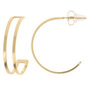 27mm Stainless steel 316L Double wire bead weaving hoop - Gold x2|raw }}