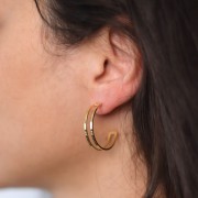 27mm Stainless steel 316L Double wire bead weaving hoop - Gold x2