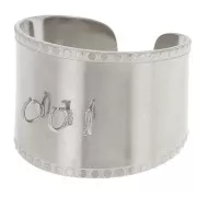 316L stainless steel Wide adjustable ring - 3 open rings - S.52 to 58 x1