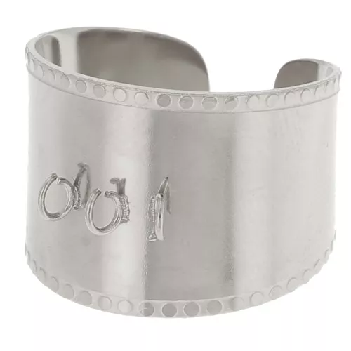 316L stainless steel Wide adjustable ring - 3 open rings - S.52 to 58 x1