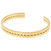 8x165mm Stainless steel 316L oval braided Bracelet - adjustable - Gold x1