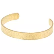 10x160mm Stainless steel 316L Hammered oval band bracelet - adjustable - Gold x1