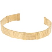 10x155mm - Stainless steel 316L flat braided oval Bracelet- adjustable - Gold x1|raw }}