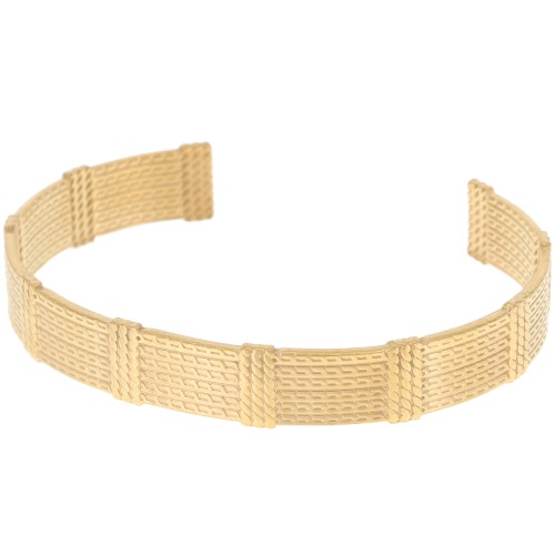 10x155mm - Stainless steel 316L flat braided oval Bracelet- adjustable - Gold x1