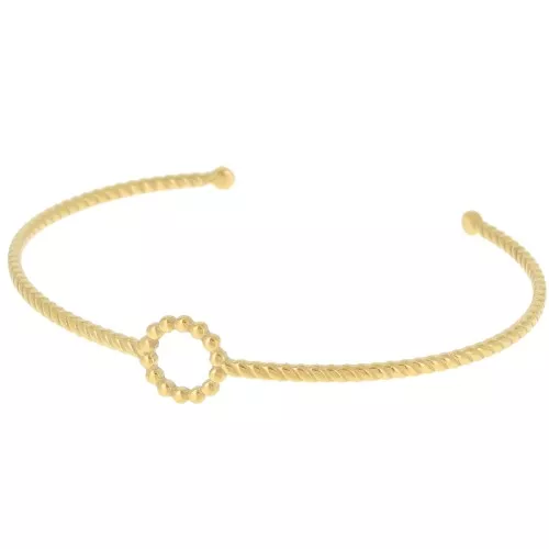 Circle bangle bracelet - adjustable 10x155 mm - 304L Gold stainless steel