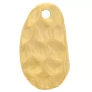 15x9mm Stainless steel 316L Oval irregular hammered charm - Gold x1
