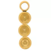 11x3mm Stainless steel 304L Charm bar for 2.2mm cabochon - Gold x1