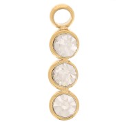 11x3mm Stainless steel 304L Charm bar for 2.2mm cabochon - Gold x1