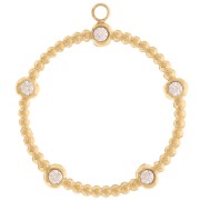 22mm round Pendants small balls & zirconium oxides Stainless steel 316L - Gold x2|raw }}