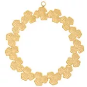 36mm Stainless steel 316L Flower wreath pendants - Gold x2