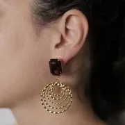 33mm Stainless steel 316L Openwork textured circle pendants - Gold x2