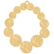 41x36mm 316L stainless steel Hammered drop pendants - Gold x2