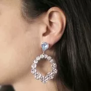 41x36mm 316L stainless steel Hammered drop pendants x2