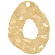 31x25mm Stainless steel 316L irregular hammered drop Pendants - Gold x2