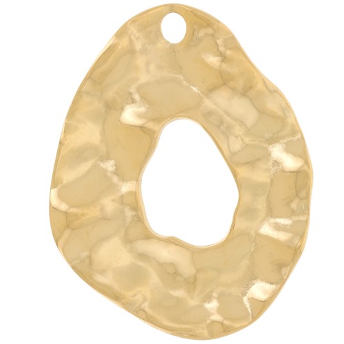 31x25mm Stainless steel 316L irregular hammered drop Pendants - Gold x2