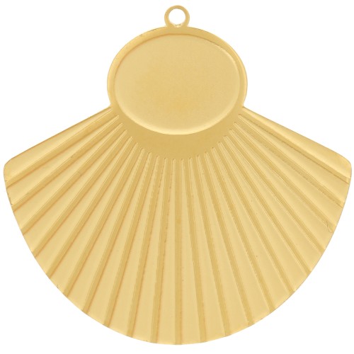 27x28mm St. steel 316L ethnic Pendant for 10x8mm cabochon x1