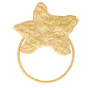 29x23mm 304L stainless steel Hammered starfish and circle pendant - Gold x1