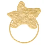 29x23mm 304L stainless steel Hammered starfish and circle pendant - Gold x1