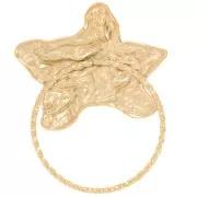 29x23mm 304L stainless steel Hammered starfish and circle pendant - Gold x1