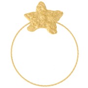 50x40mm 304L stainless steel Hammered starfish and circle pendant - Gold x1|raw }}